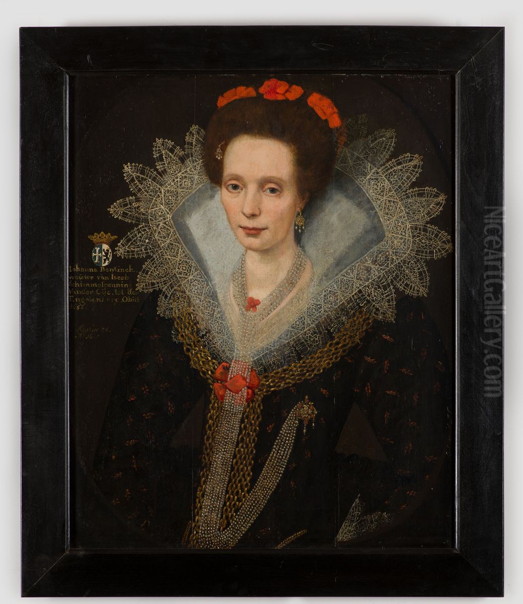 Portret van Johanna Bentinck Oil Painting by Geldersch Landschap en Kasteelen