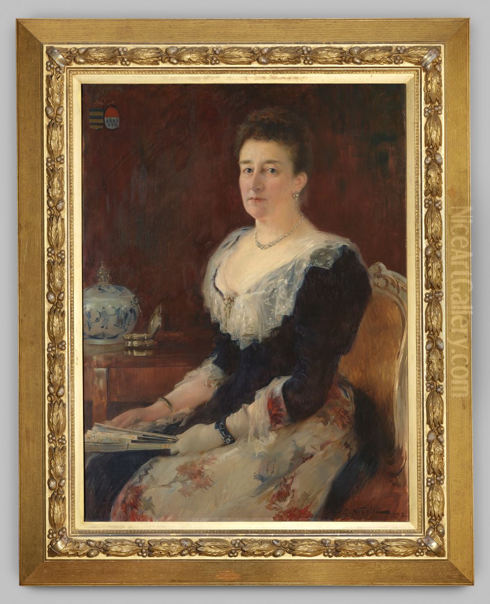 Portret van Ada Catharina barones Torck Oil Painting by Gabriel Emile Edouard Nicolet