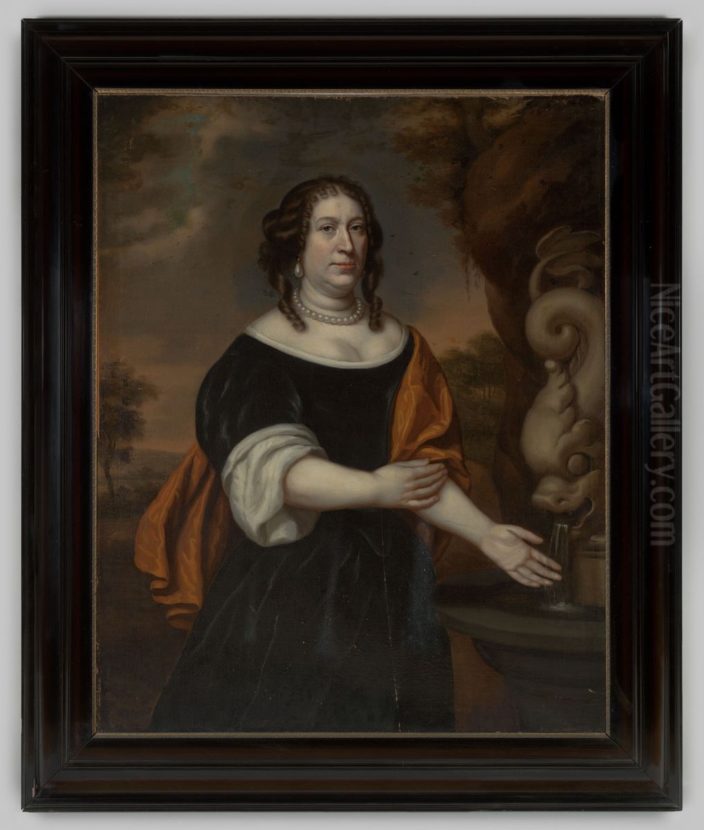 Portret van een onbekende dame Oil Painting by Geldersch Landschap en Kasteelen