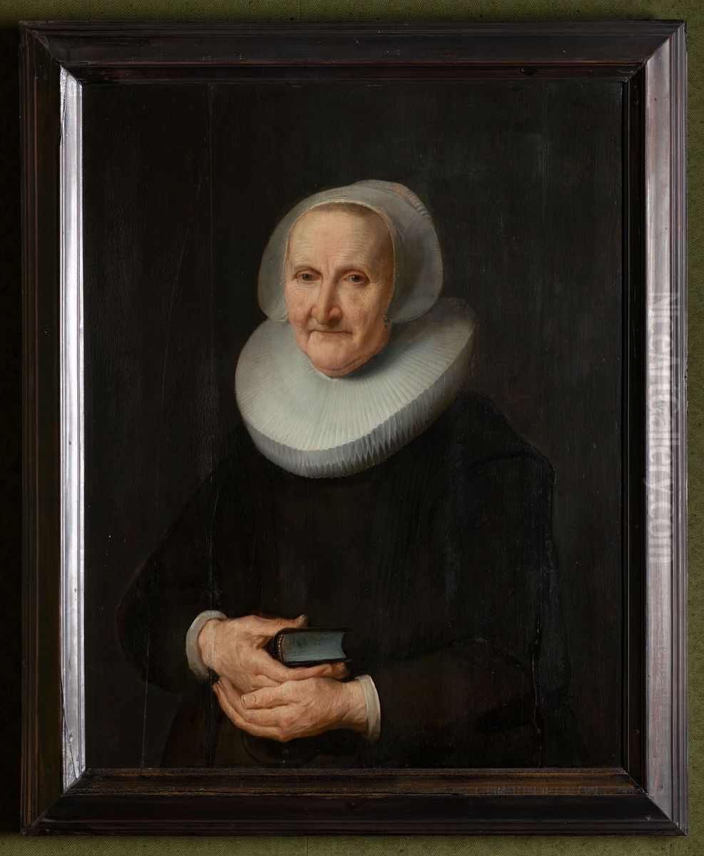 Portret van Godefrieda van Wijngaarden Oil Painting by Geldersch Landschap en Kasteelen