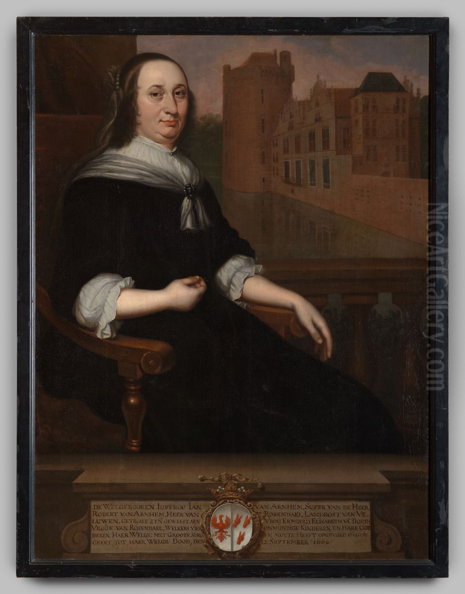 Portrait of Johanna van Arnhem (1607-1666) Oil Painting by Geldersch Landschap en Kasteelen