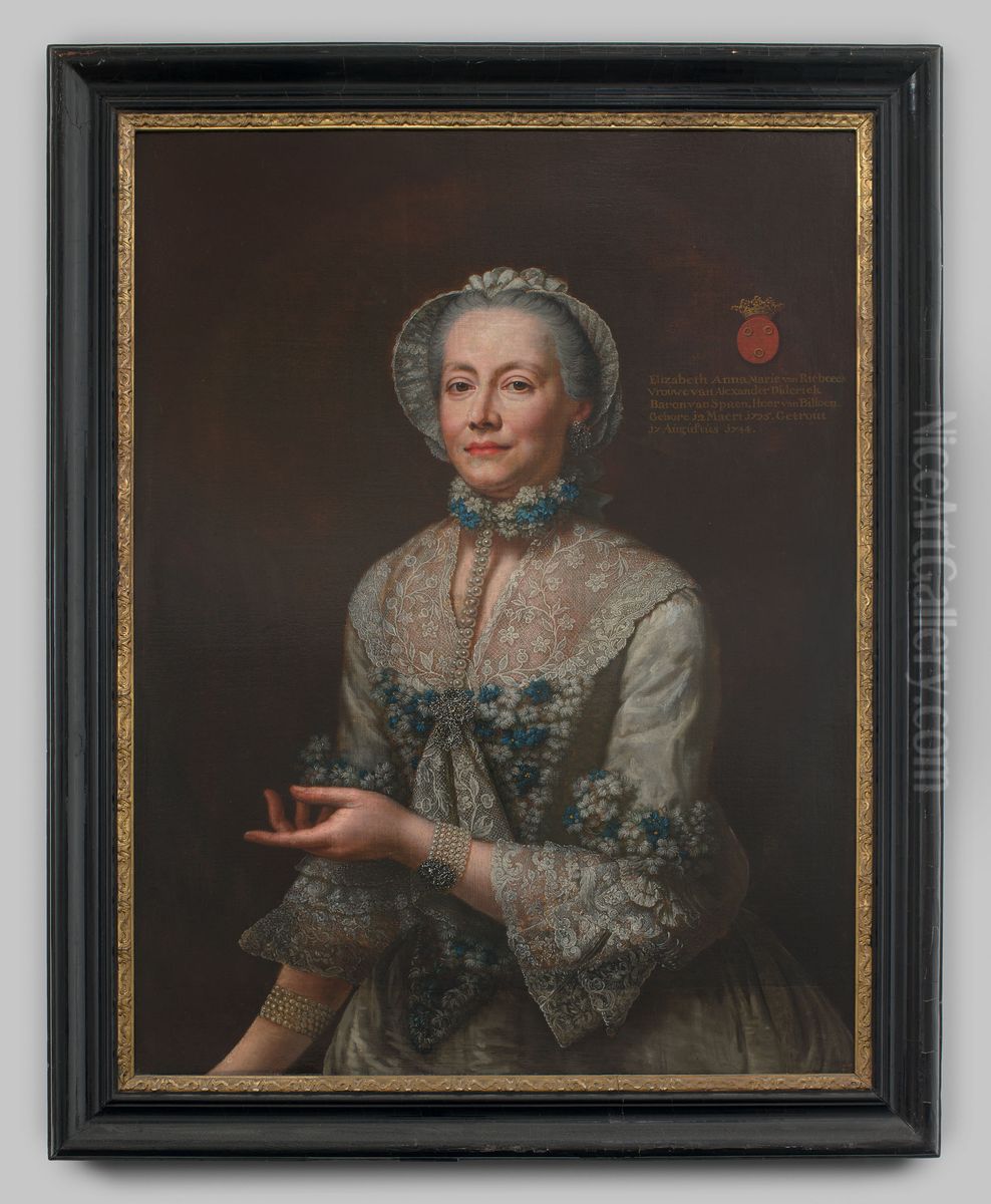 Portrait of Elisabeth Anna Maria van Riebeeck (1725-1776) Oil Painting by Geldersch Landschap en Kasteelen