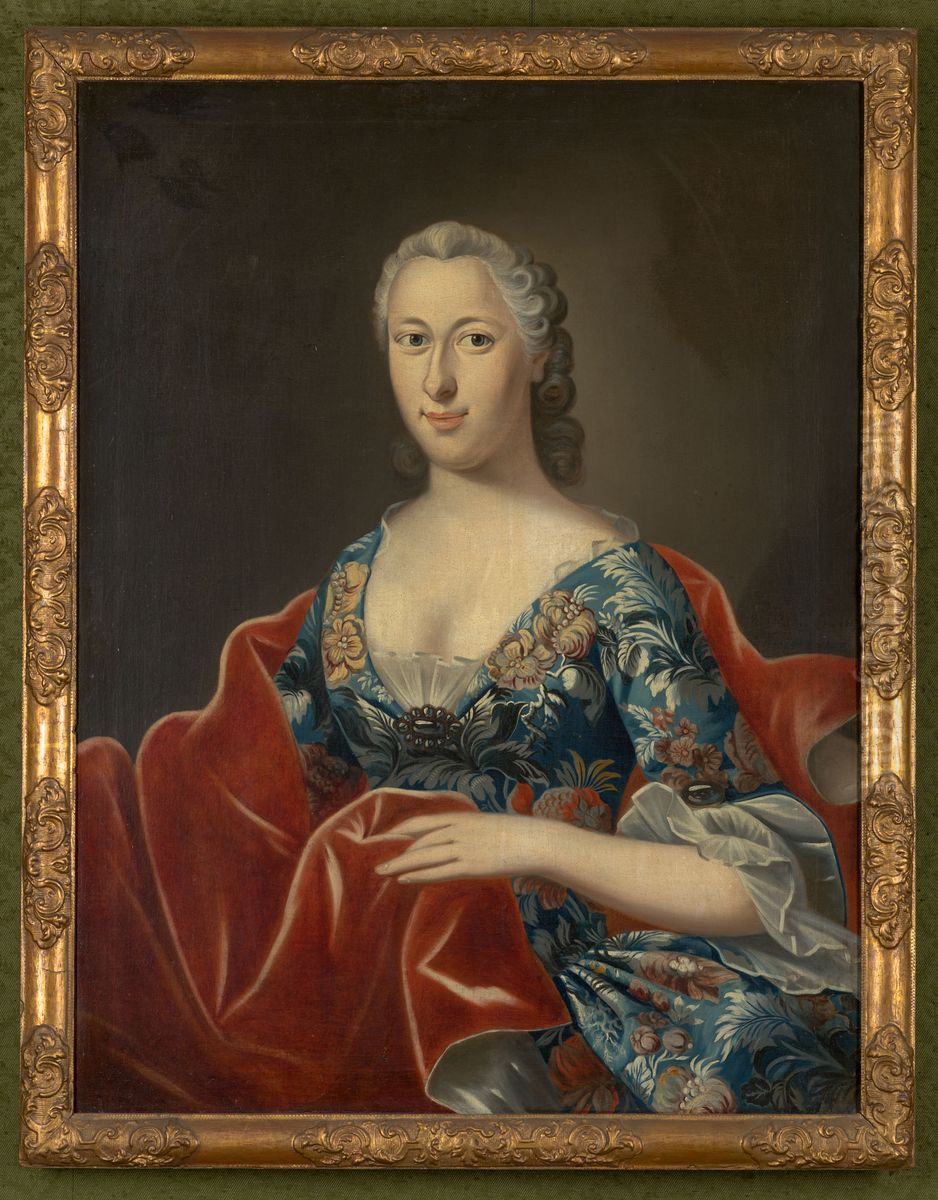 Portret van Ida Wardenier Oil Painting by Pierre Frederic de la Croix