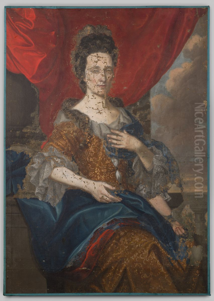 Portret van een onbekende dame Oil Painting by Geldersch Landschap en Kasteelen