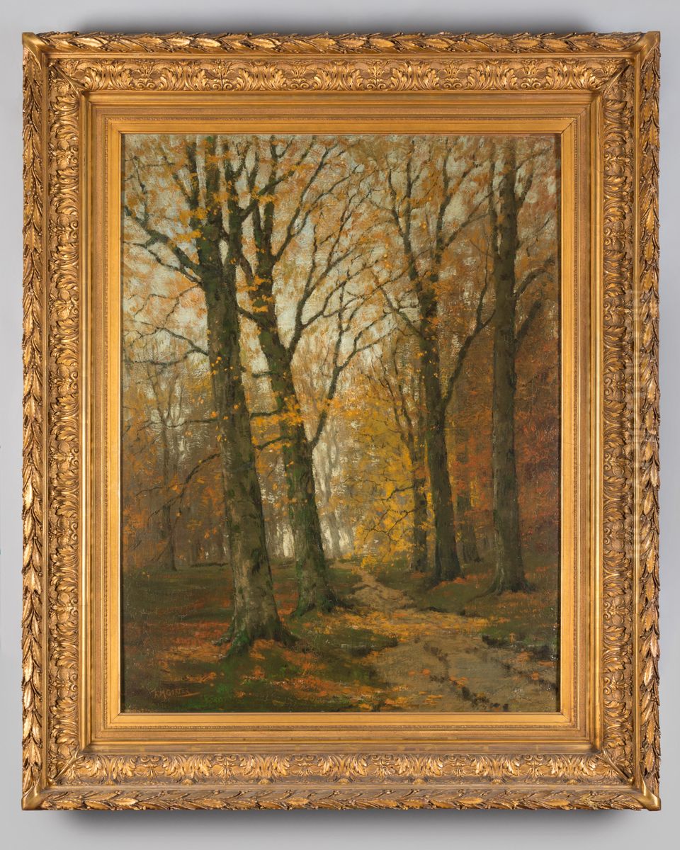 Boslandschap in de herfst Oil Painting by Arnold Marc Gorter