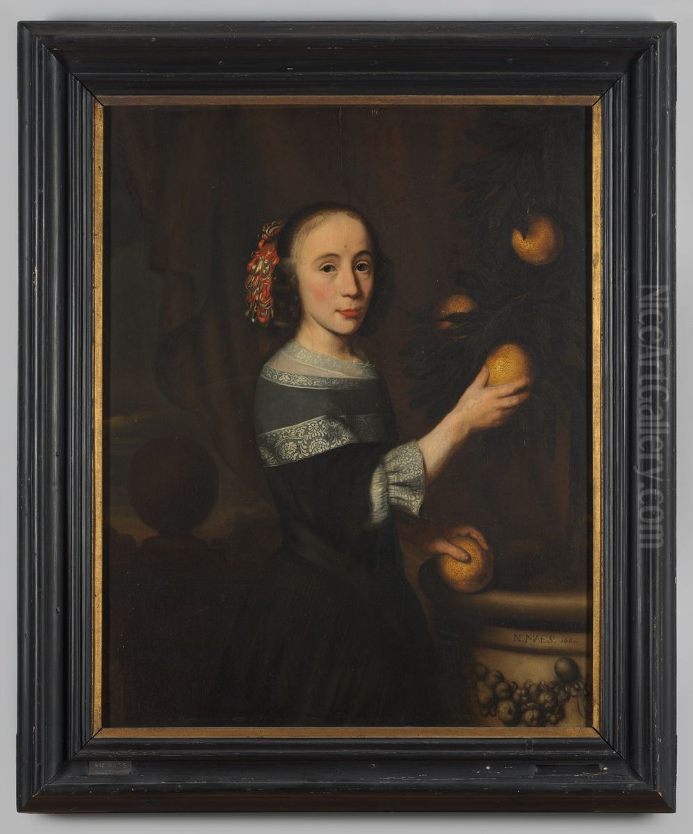 Portrait of Jacomina van de Graaff (1655-1734) Oil Painting by Nicolaes Maes