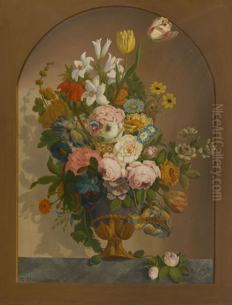 Bloemstilleven Oil Painting by Gerrit Hulseboom