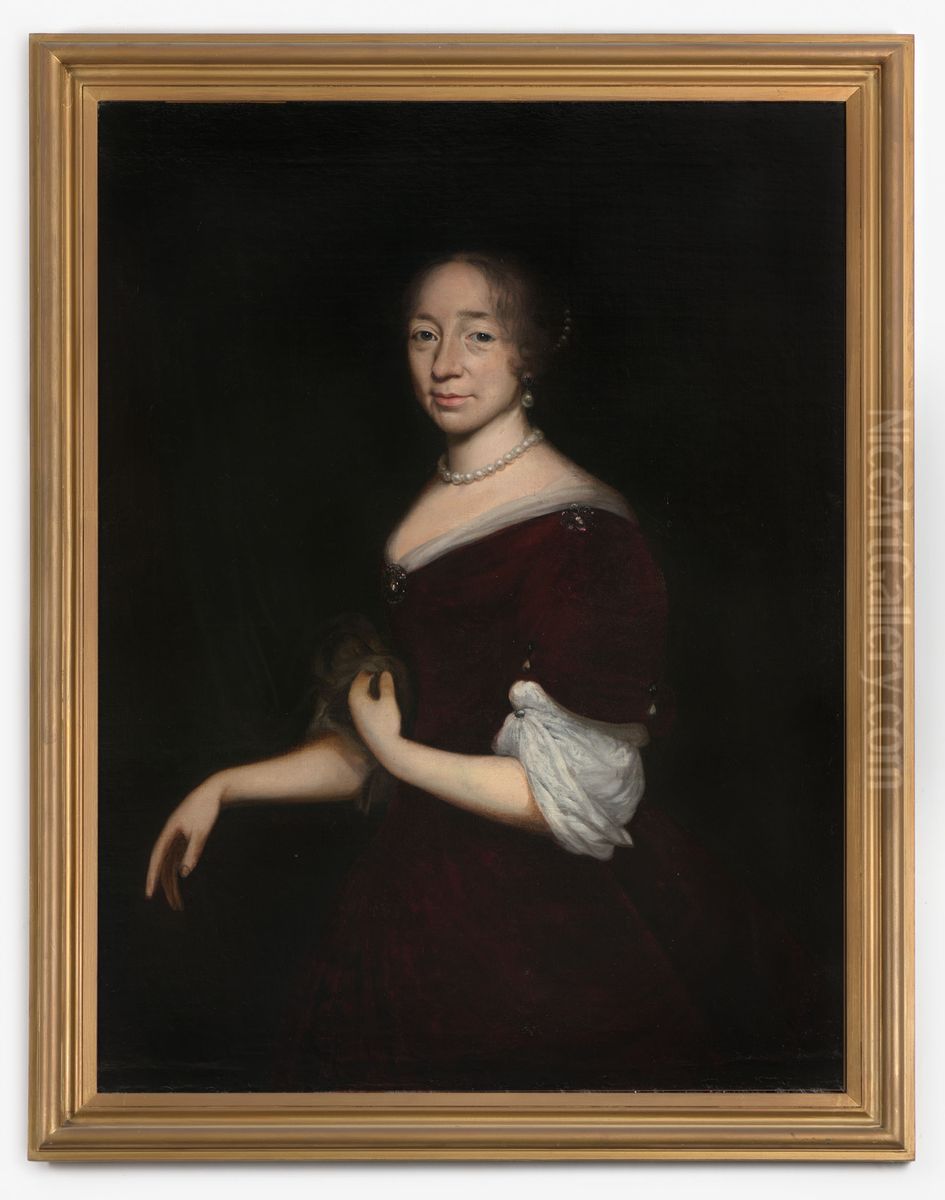 Portret van Janne Margriete van Arnhem Oil Painting by Geldersch Landschap en Kasteelen