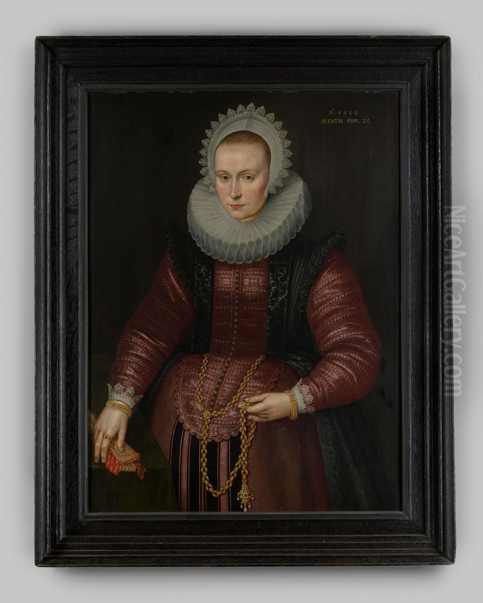 Portrait of Suzanna Dorre (1591-?) Oil Painting by Geldersch Landschap en Kasteelen