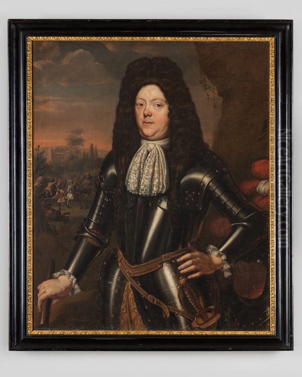 Portret van Friedrich Wilhelm von der Borch tot Holthuizen Oil Painting by Hermannus Collenius