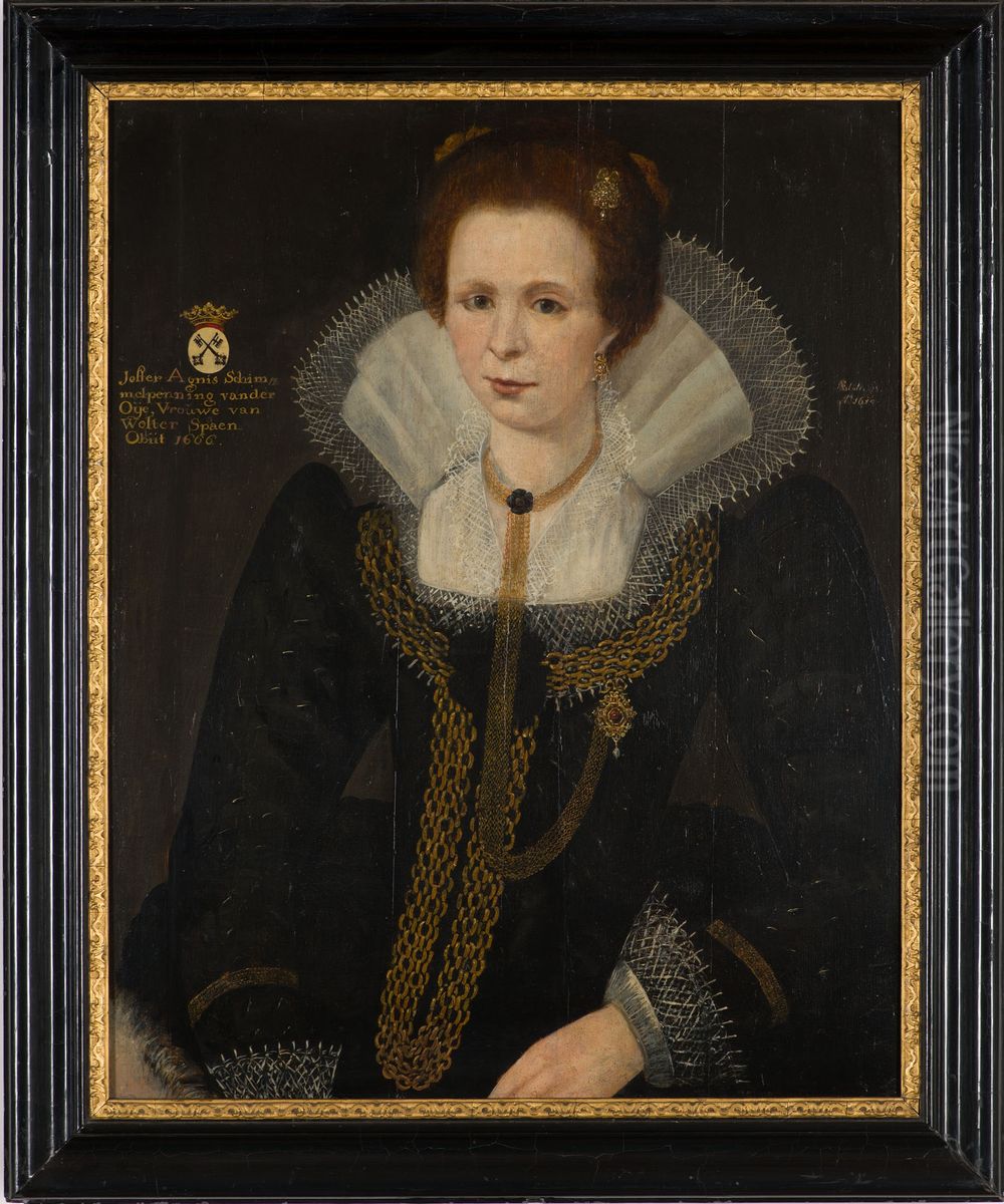 Portret van Agnes Schimmelpenninck van der Oye Oil Painting by Geldersch Landschap en Kasteelen