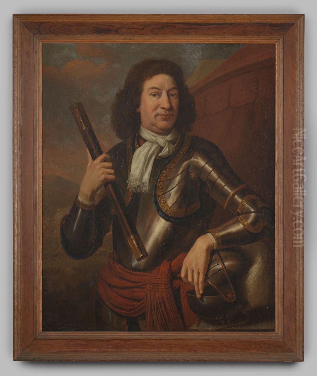 Portrait of Hans Willem  des H.R.R. Baron van Aylva (....- 1691) Oil Painting by Geldersch Landschap en Kasteelen