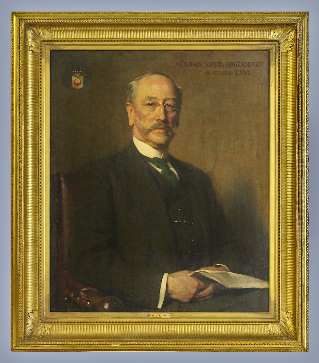 Portrait of Boudewijn Reint Wolter Arend Sloet tot Hagensdorp (1845-1914) Oil Painting by George Sturm