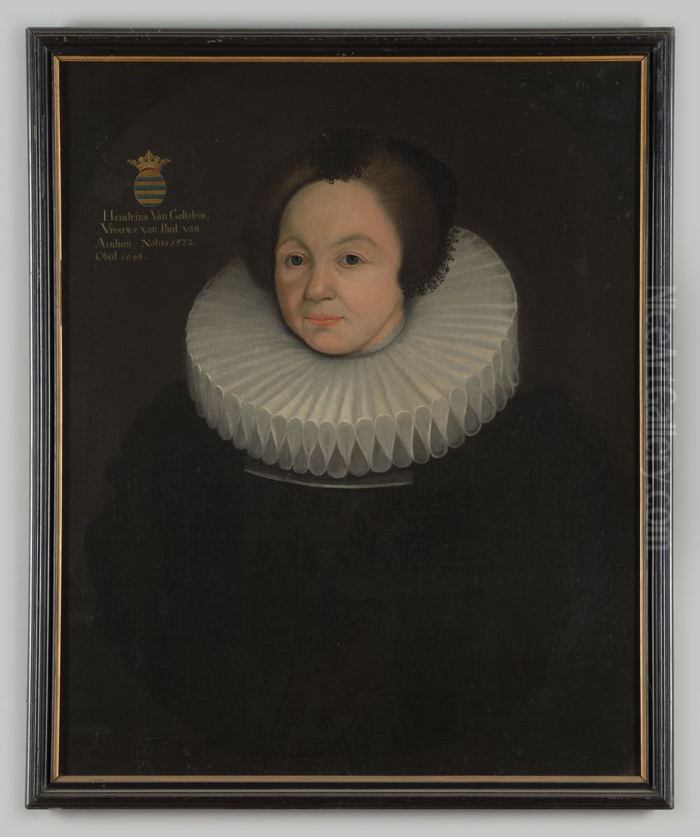 Portrait of Hendrina van Goltstein (1572-1645) Oil Painting by Geldersch Landschap en Kasteelen