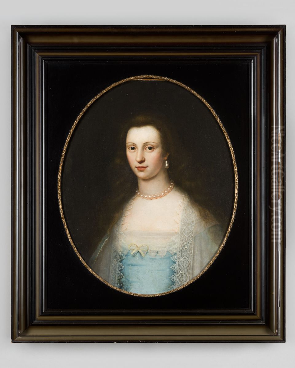 Portret van een onbekende vrouw Oil Painting by Geldersch Landschap en Kasteelen