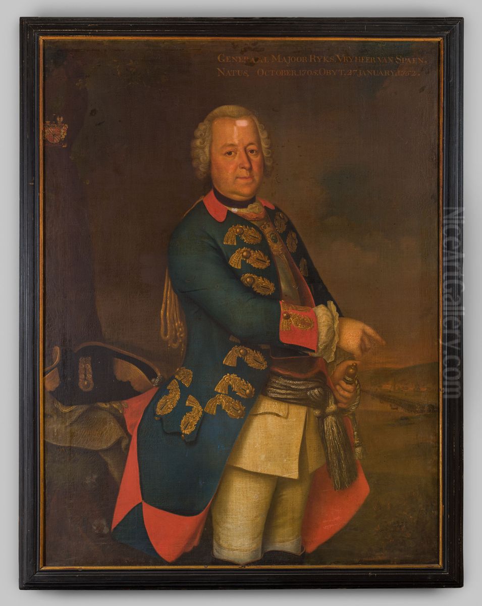 Portrait of Johan Hendrik Frederik van Spaen (1705-1762) Oil Painting by Johann Gottlieb Becker
