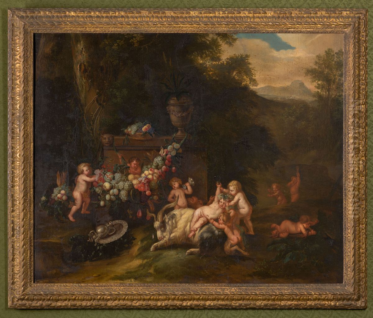 Bacchanaal met putti Oil Painting by Geldersch Landschap en Kasteelen