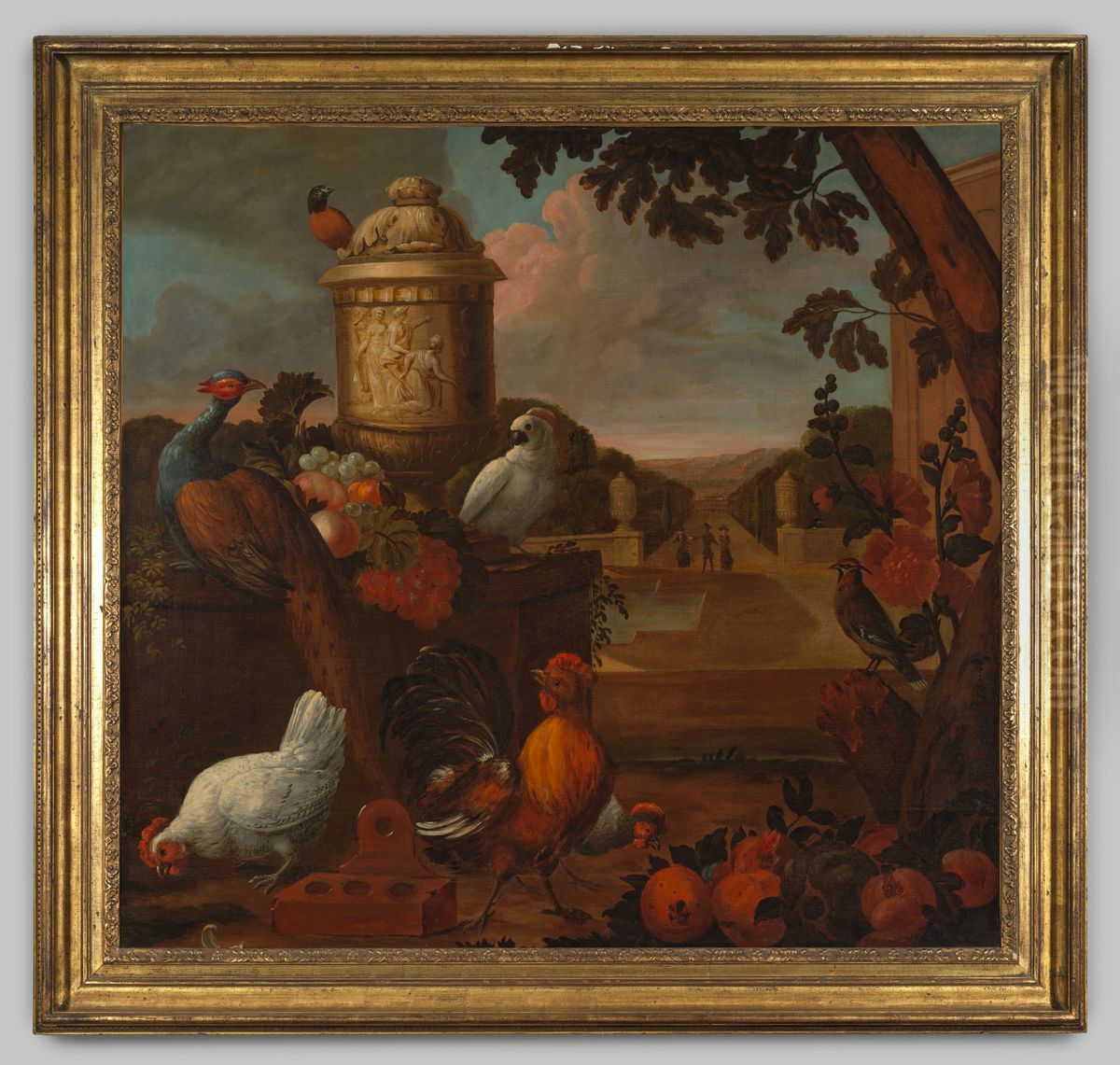 Tuingezicht met tuinvaas en menagerie Oil Painting by Geldersch Landschap en Kasteelen