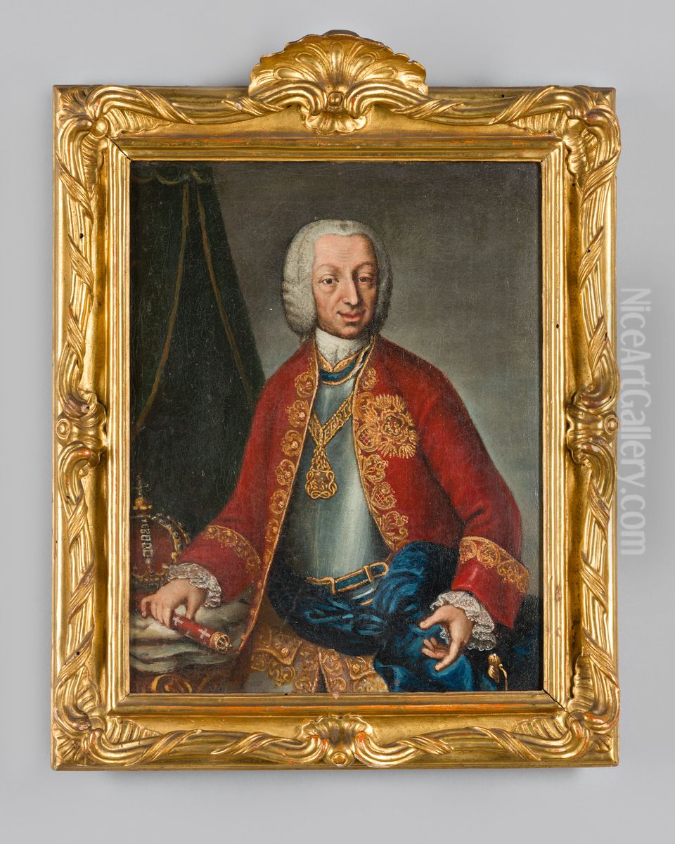 Portret van koning Victor Amadeus van Savoye Oil Painting by Unidentified painter