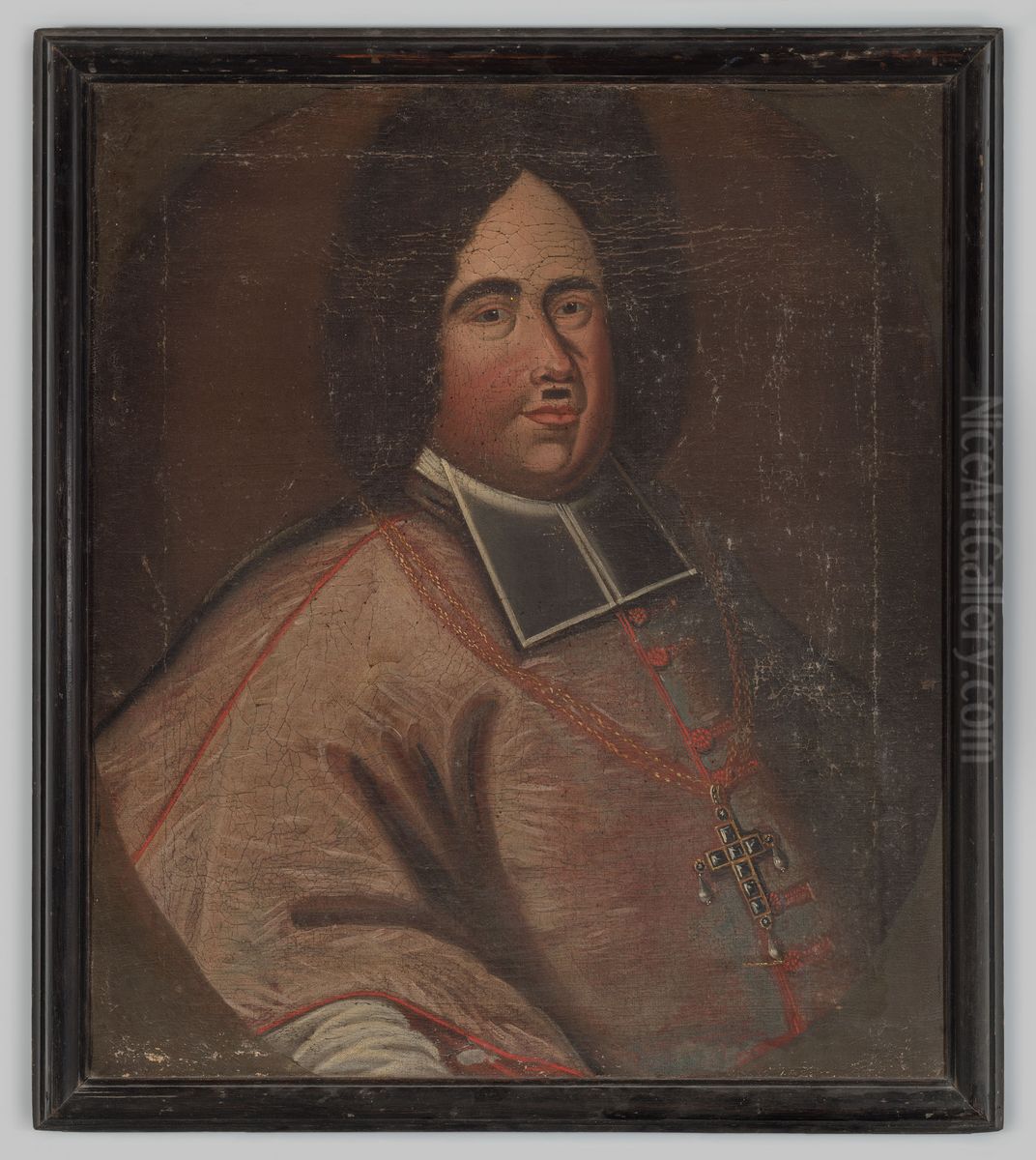 Portret van een heer in geestelijk habijt Oil Painting by Geldersch Landschap en Kasteelen