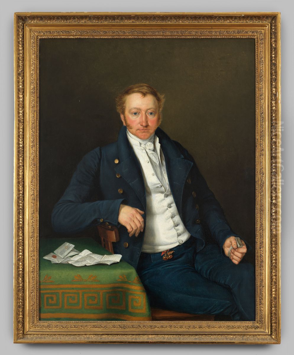 Portrait of Jan Carel baron van Goltstein (1794-1872) Oil Painting by Geldersch Landschap en Kasteelen