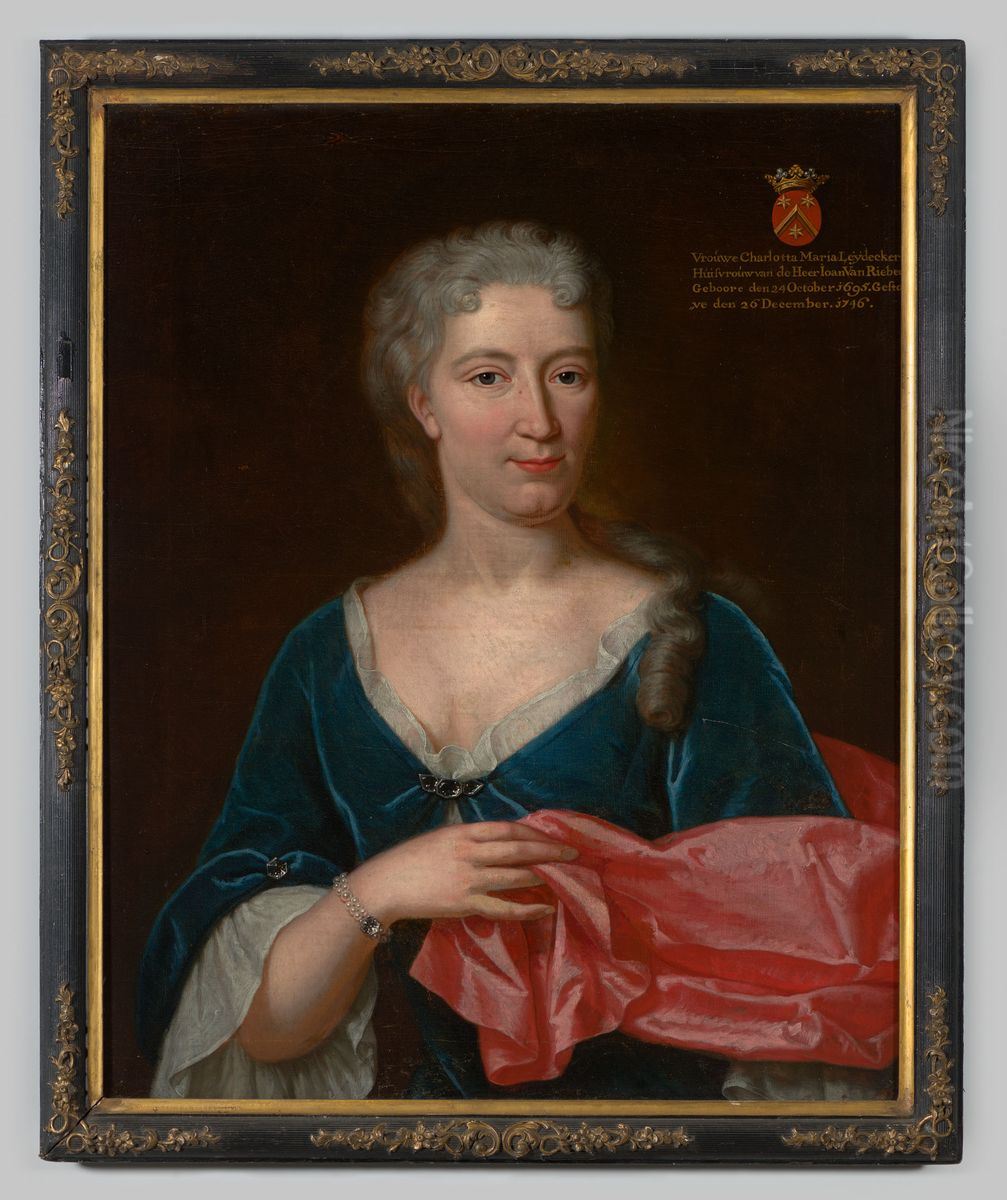 Portret van Charlotte Maria Leydecker Oil Painting by Geldersch Landschap en Kasteelen