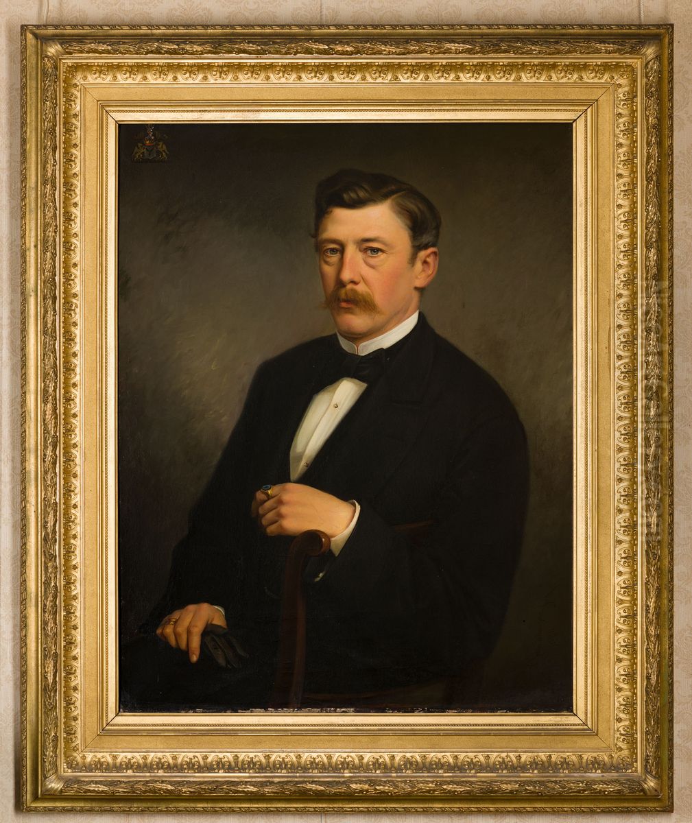 Portret van Willem Joseph Ghislain baron van Oldeneel tot Oldenzeel Oil Painting by Heinrich Windhausen