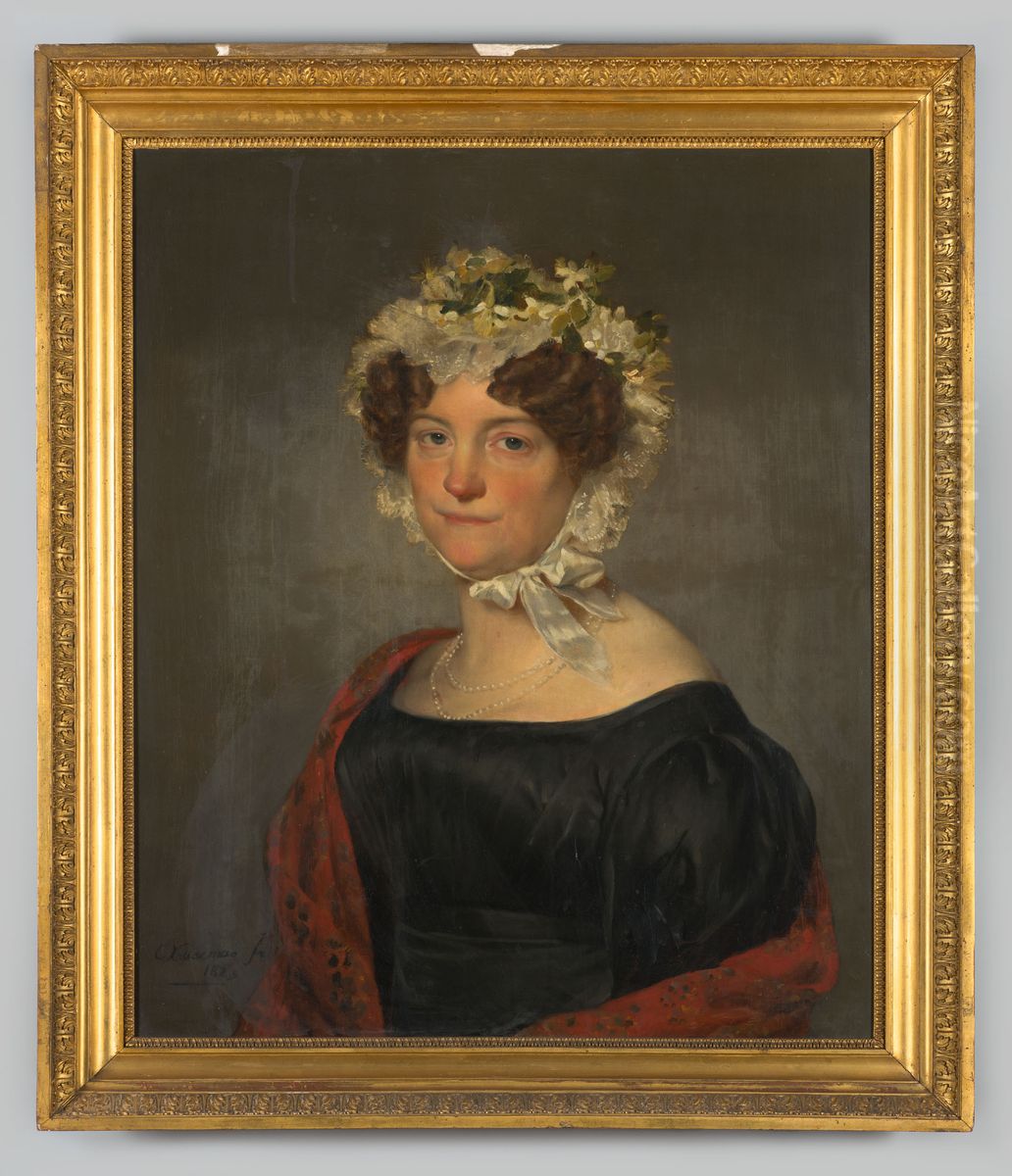 Portret van Sophia Dina van Leyden Oil Painting by Cornelis Kruseman