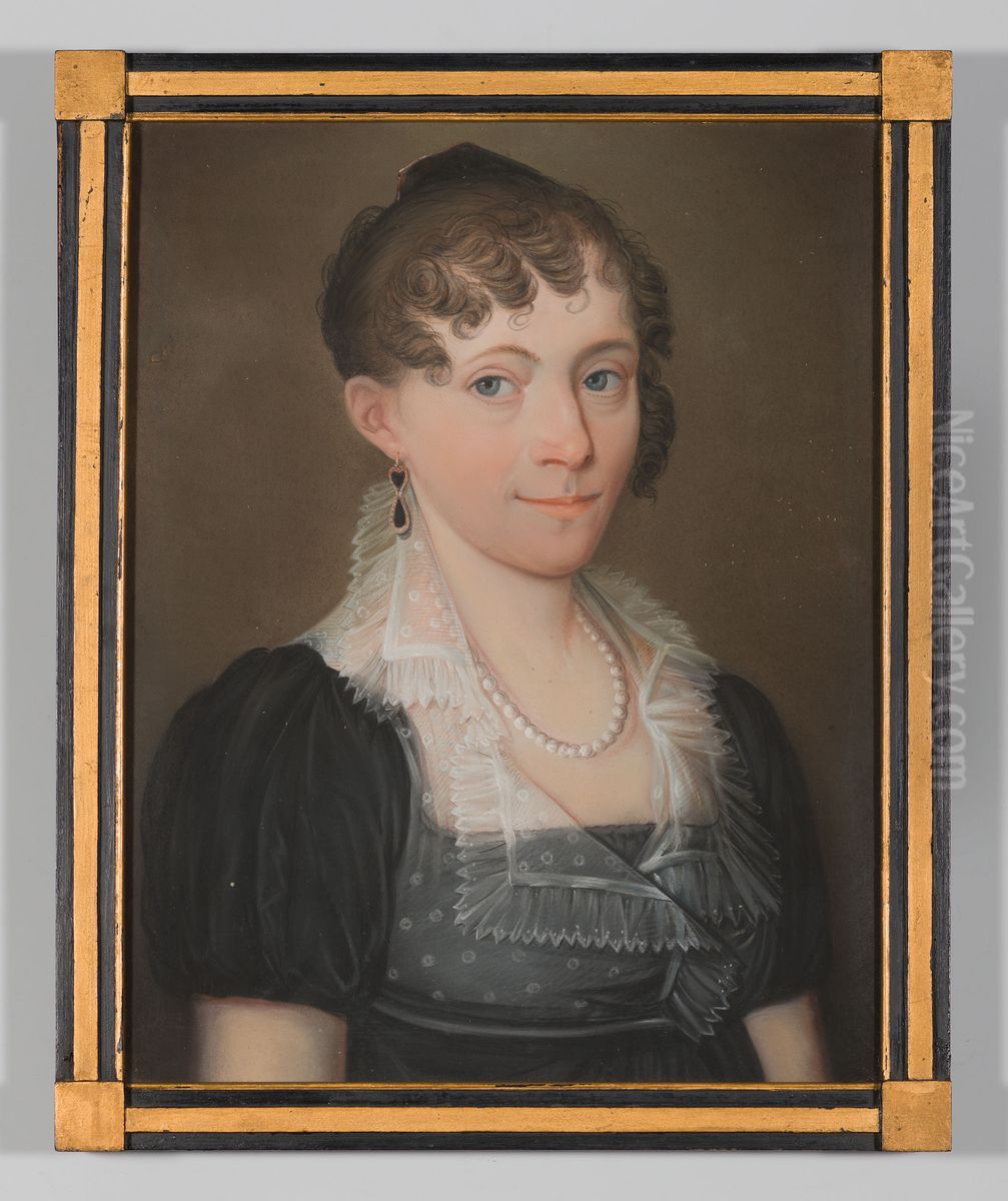 Portret pastel Oil Painting by Geldersch Landschap en Kasteelen