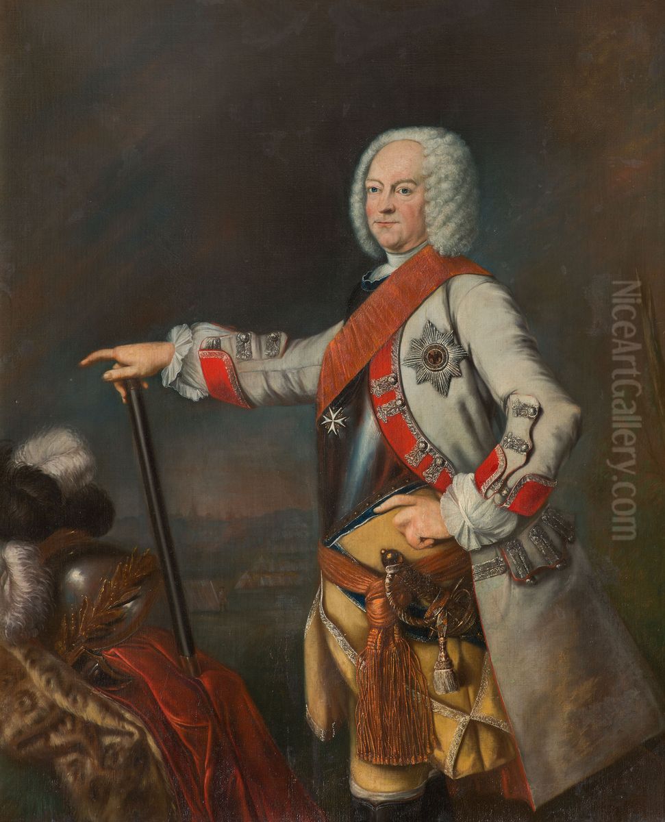 Portret van Reinhard van Reede Oil Painting by Geldersch Landschap en Kasteelen