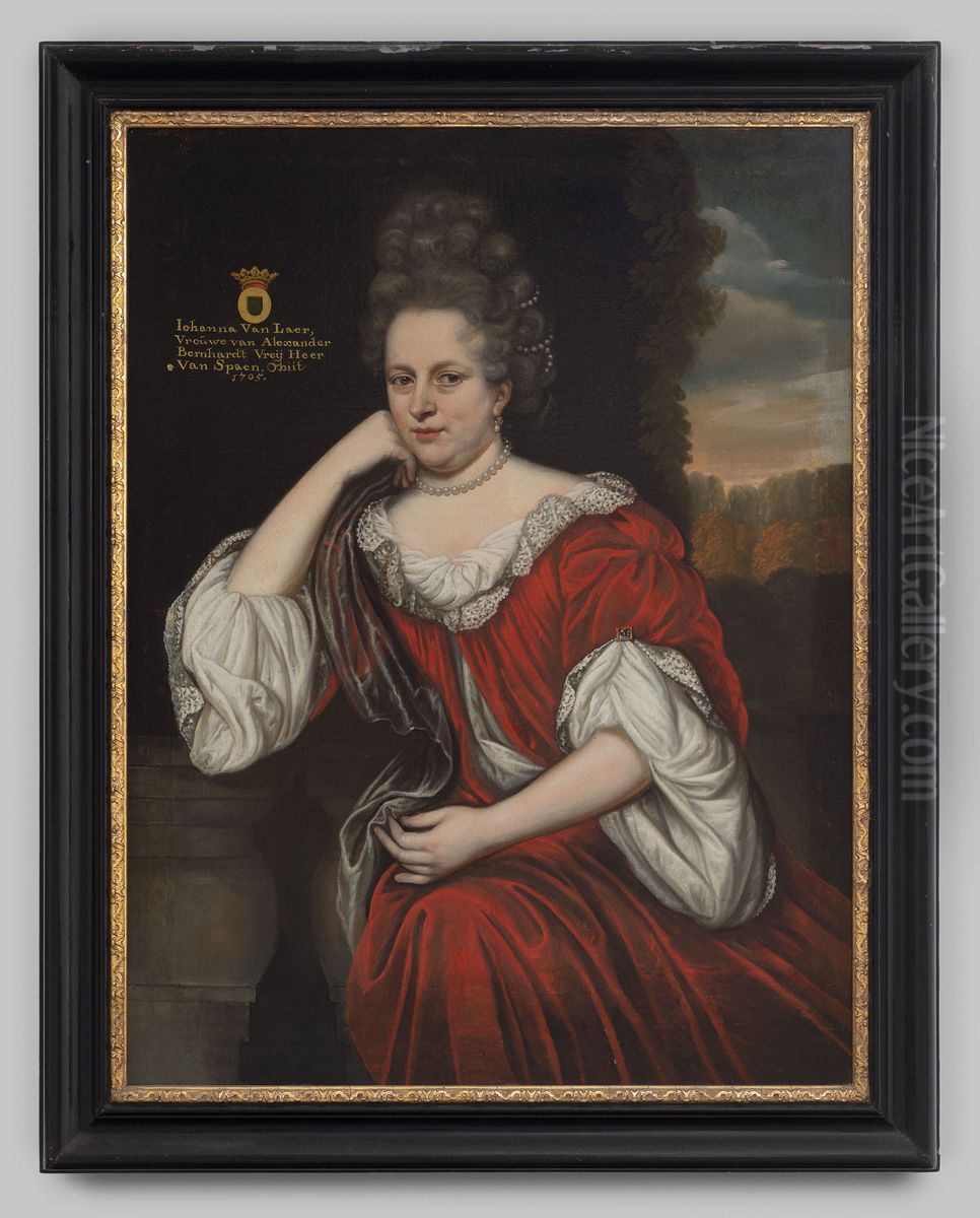 Portret van Johanna van Laer Oil Painting by Geldersch Landschap en Kasteelen