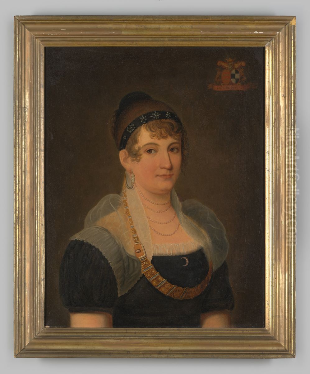 Portrait of Maria Anna Joanna Josepha de van der Schueren (1778-1813) Oil Painting by Geldersch Landschap en Kasteelen