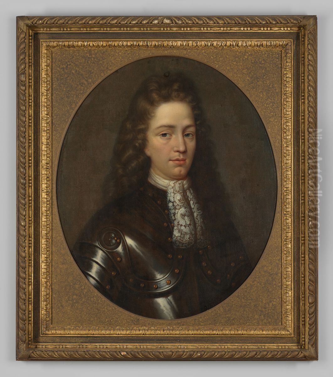 Portret van een man Oil Painting by Geldersch Landschap en Kasteelen