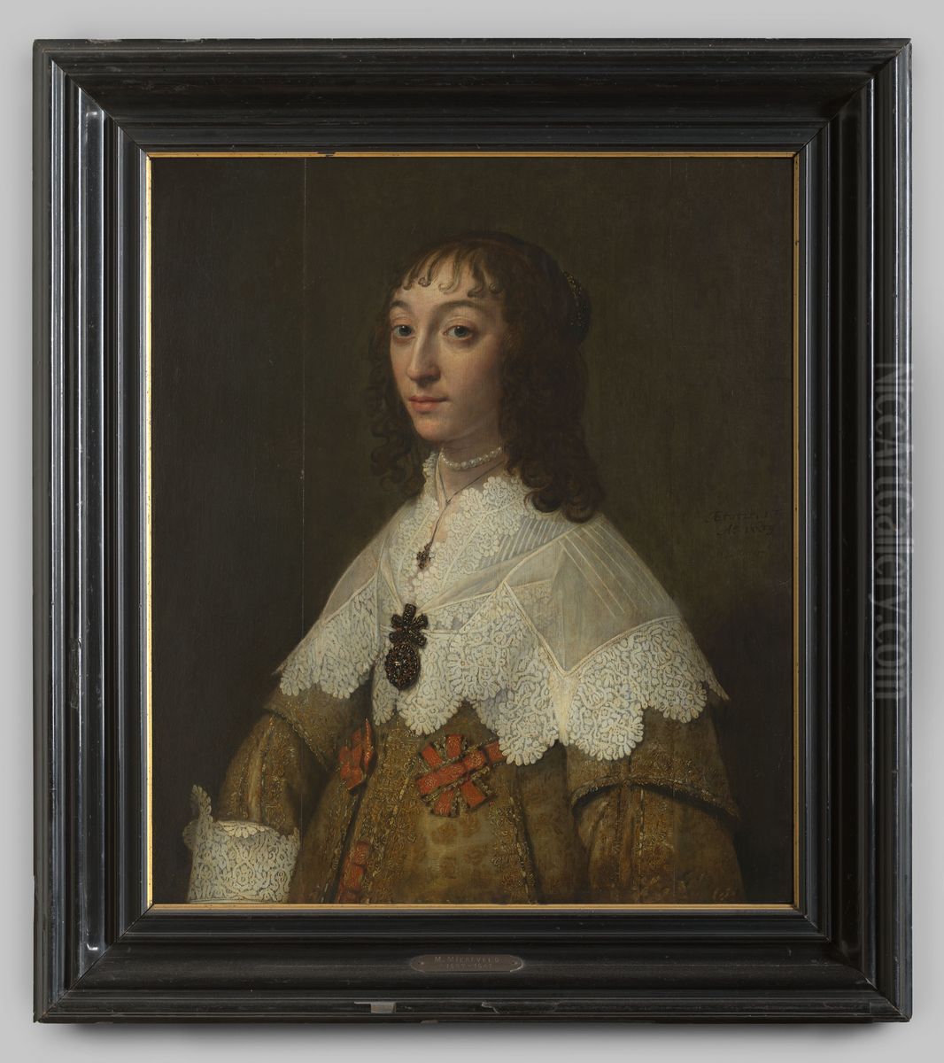 Portret van Johanna Barbara de la Kethulle Oil Painting by Michiel Jansz. van Mierevelt