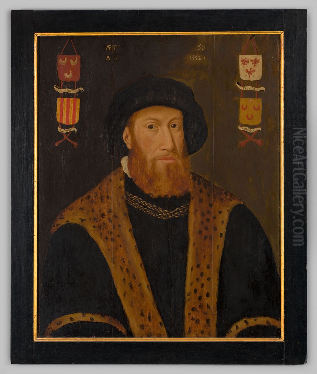 Portret van Jeronimus Sandelin Oil Painting by Geldersch Landschap en Kasteelen