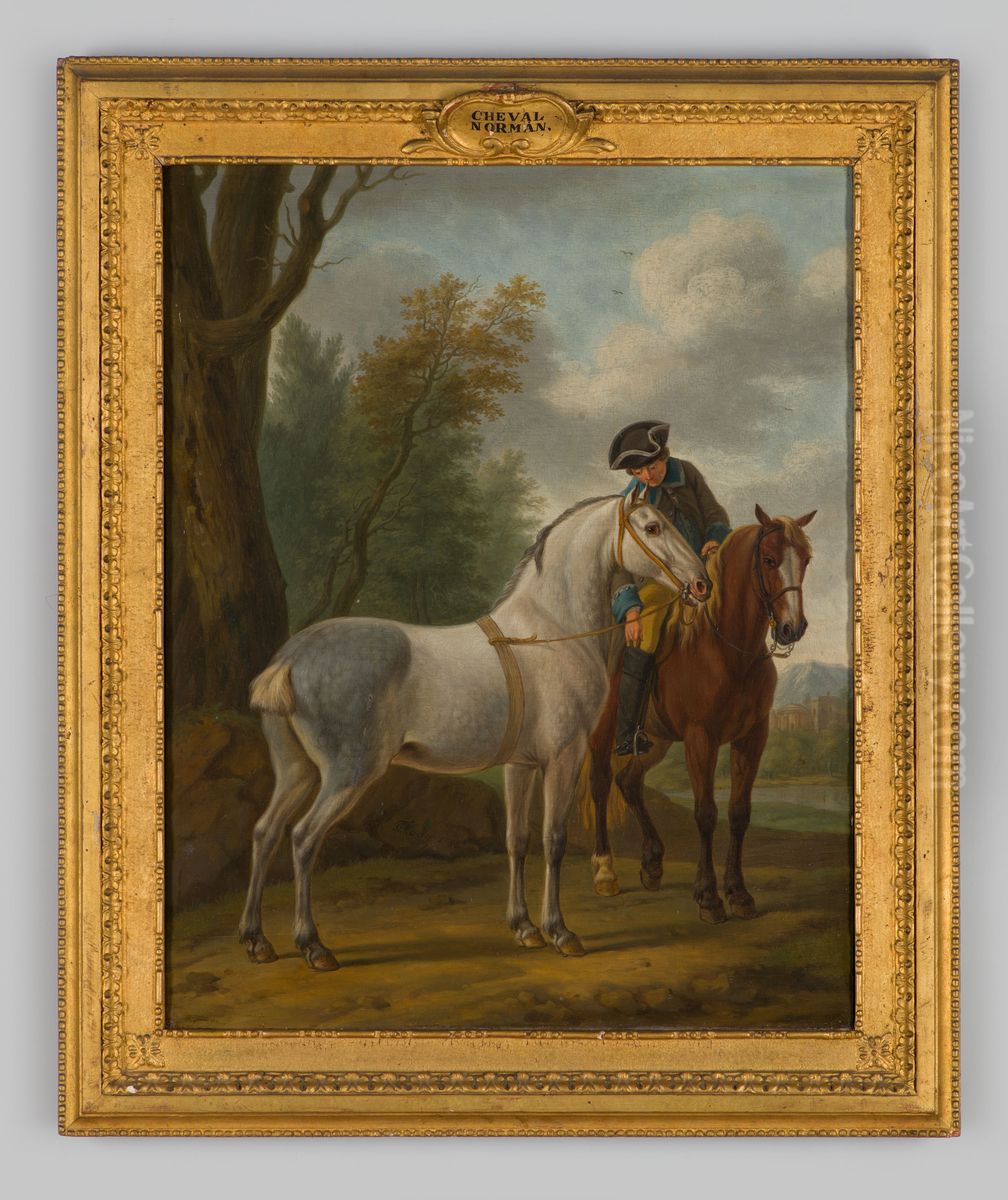 Normandisch paard Oil Painting by Tethart Philipp Christian Haag