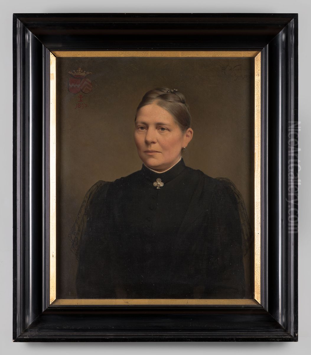 Portrait of Maria Elisabeth Oliviera Wilhelmina van Dorth tot Medler (1834-1893) Oil Painting by Heinrich Windhausen