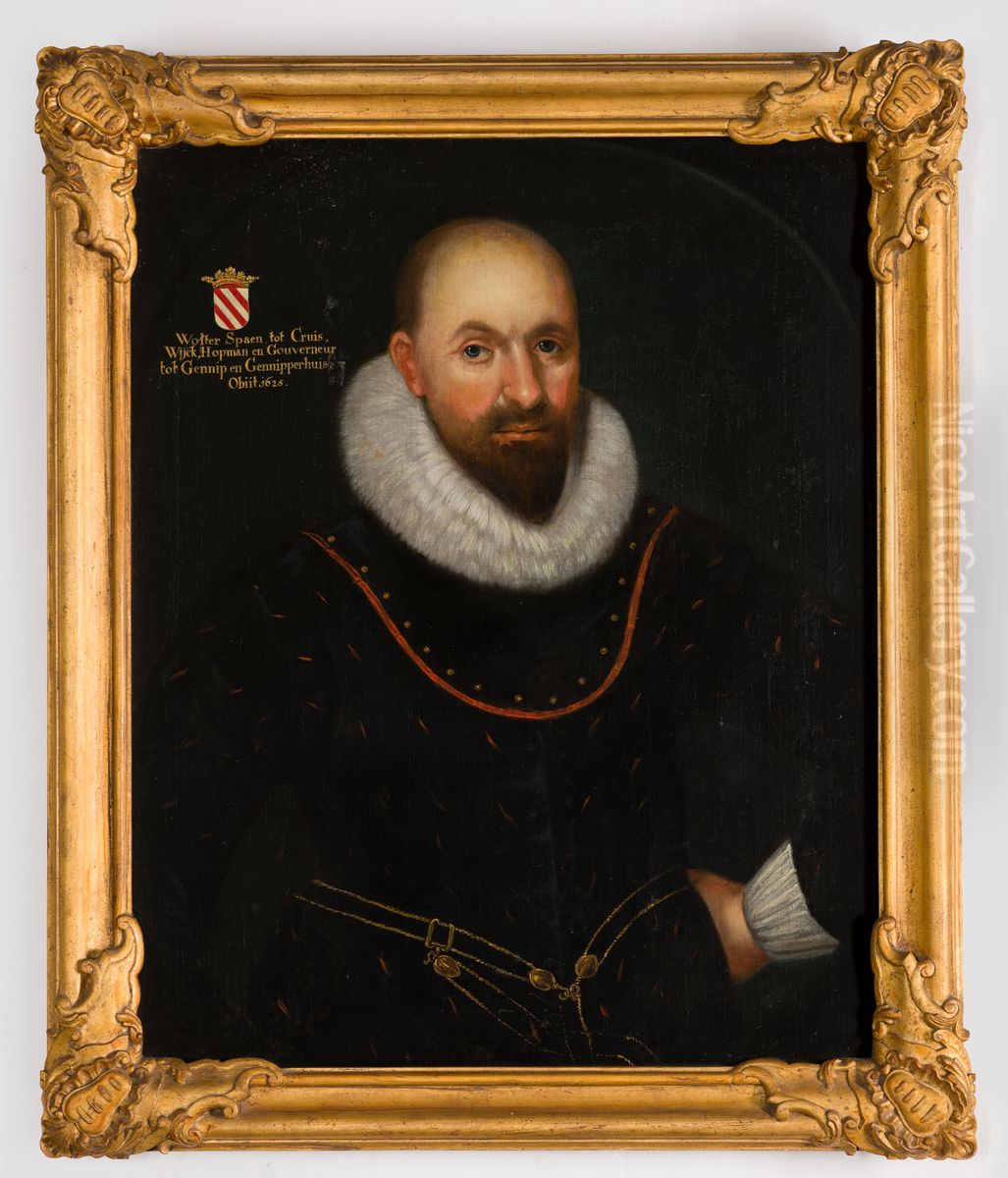 Portret van Wolter Spaen Oil Painting by Geldersch Landschap en Kasteelen