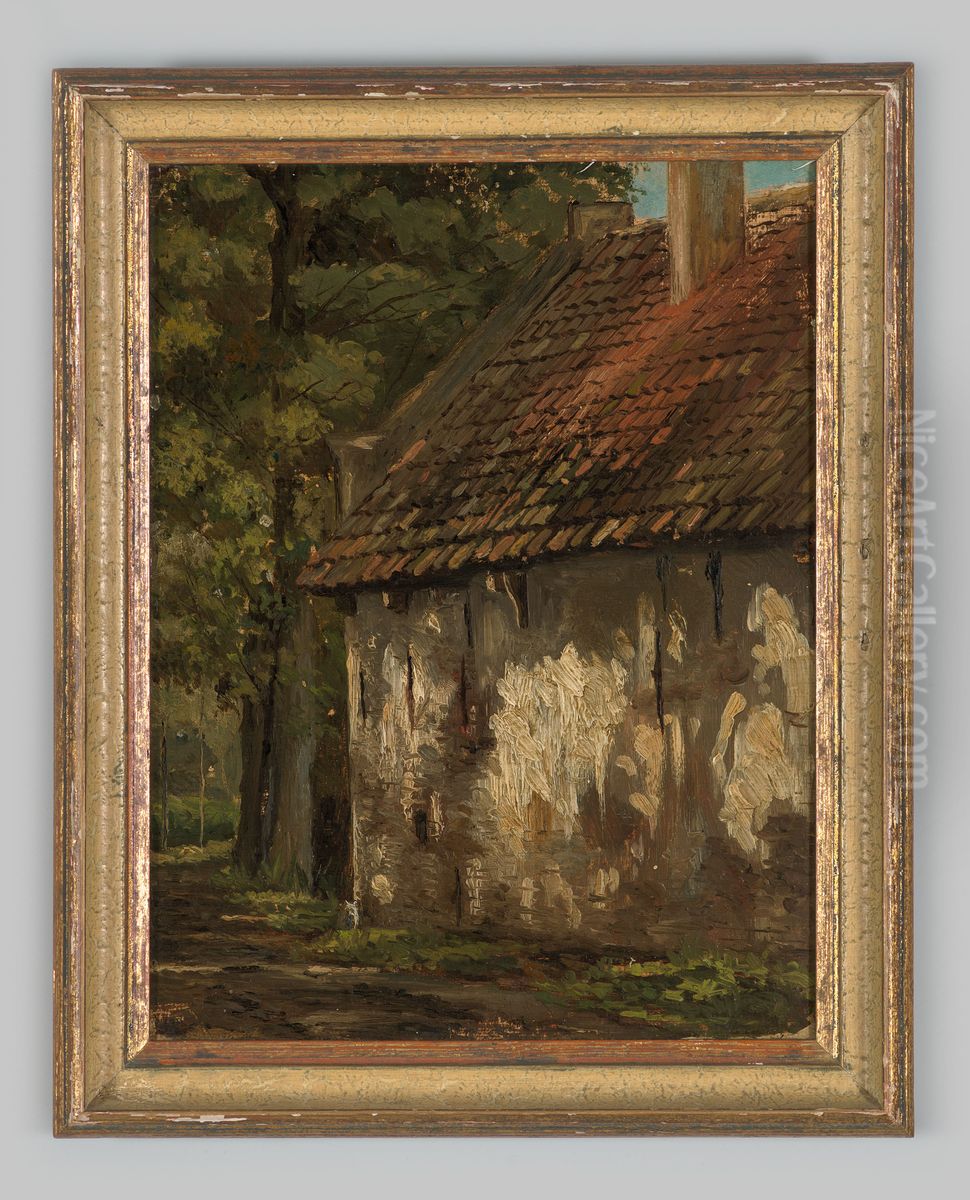 Huis met pannendak Oil Painting by Marinus Boks
