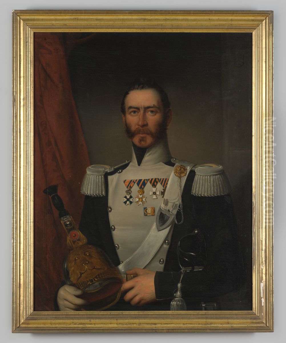 Portrait of Franciscus Antonius Josephus Carolus baron van Voorst tot Voorst (1801-1883) Oil Painting by Franciscus Antonius Josephus Carolus baron van Voorst tot Voorst