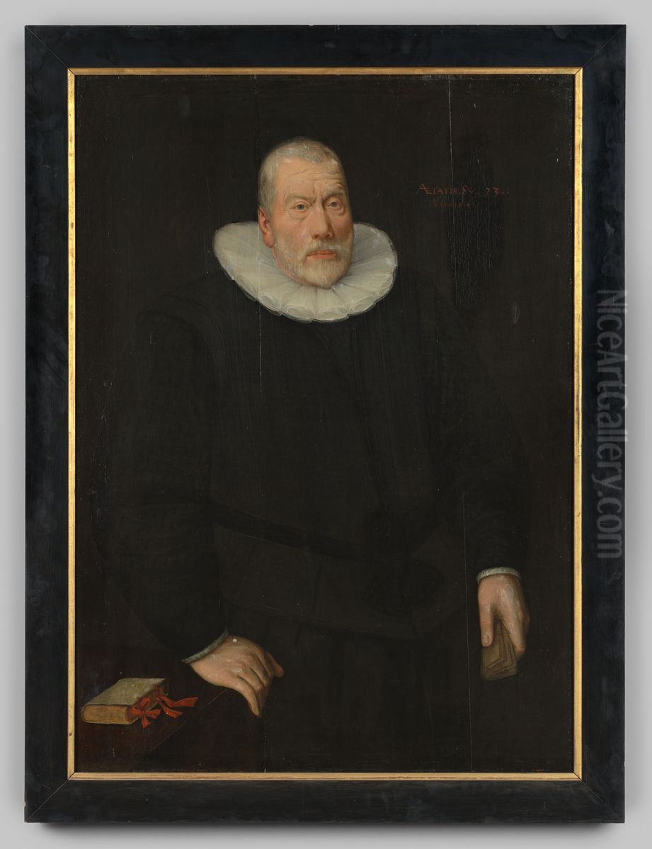 Portrait of a man, probably Johan van den Sande (1541-?) Oil Painting by Geldersch Landschap en Kasteelen