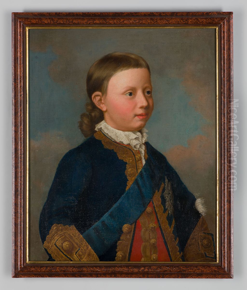 Portrait of Willem V van Oranje- Nassau (1748-1806) Oil Painting by Tethart Philipp Christian Haag