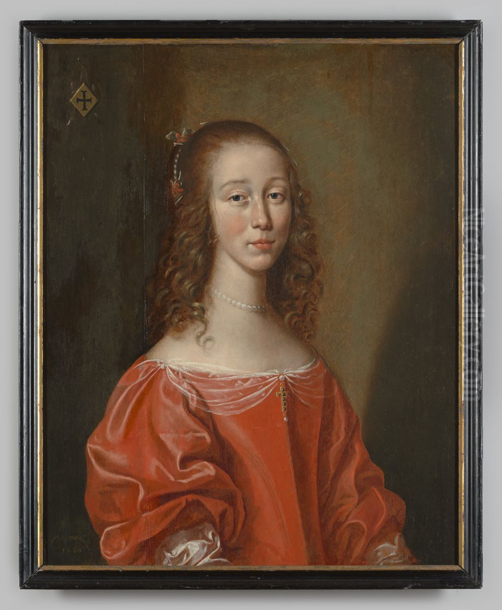 Portret van een vrouw uit het geslacht Bentinck Oil Painting by Jan Rutgers Van Niwael