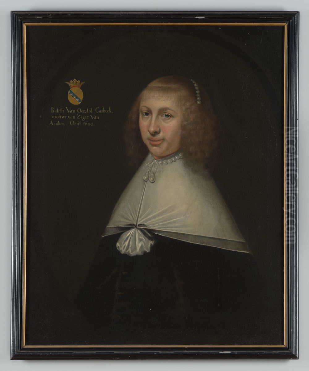 Portrait of Judith van Oer (1608-1638) Oil Painting by Geldersch Landschap en Kasteelen