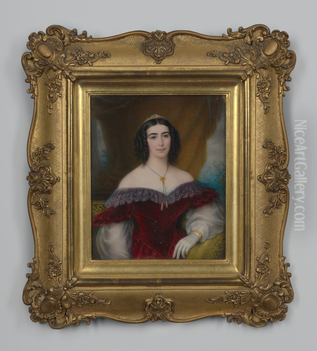 Portret van Jacoba Louise barones van Heeckeren Oil Painting by Jean Chretien Valois