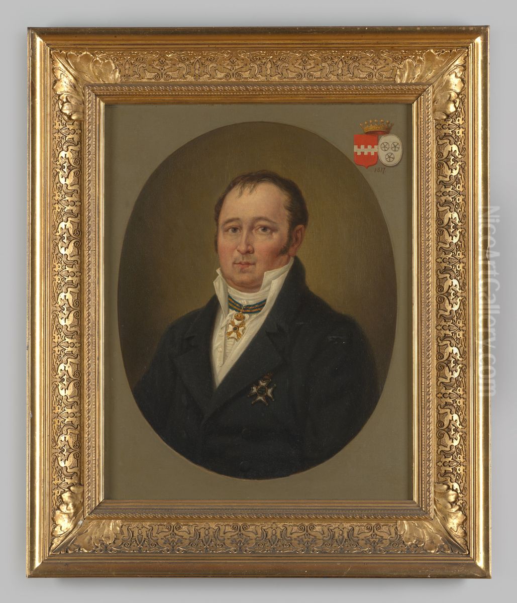 Portret van Alexander Wilhelm Josephus Johannes baron van Hugenpoth tot Aerdt Oil Painting by Geldersch Landschap en Kasteelen