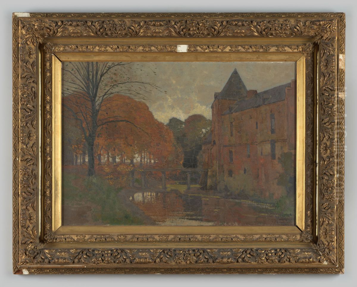 Gezicht op kasteel Doorwerth Oil Painting by C. Hegerluik