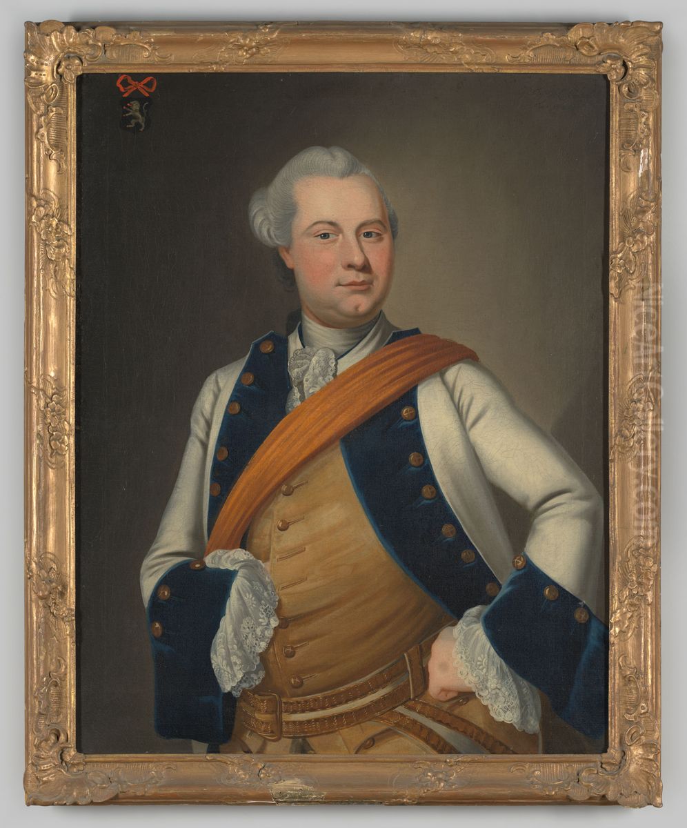 Portret van Pieter Bouwens Oil Painting by Pierre Frederic de la Croix