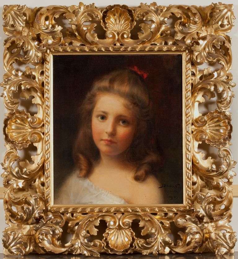 Portrait of Julie Eliza barones van Pallandt (1898-1971) Oil Painting by Jean Discart