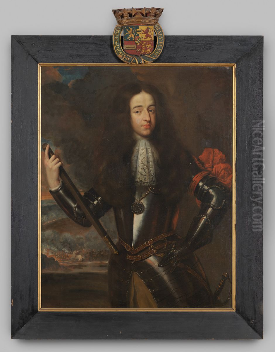 Portret van koning-stadhouder Willem III Oil Painting by Caspar Netscher